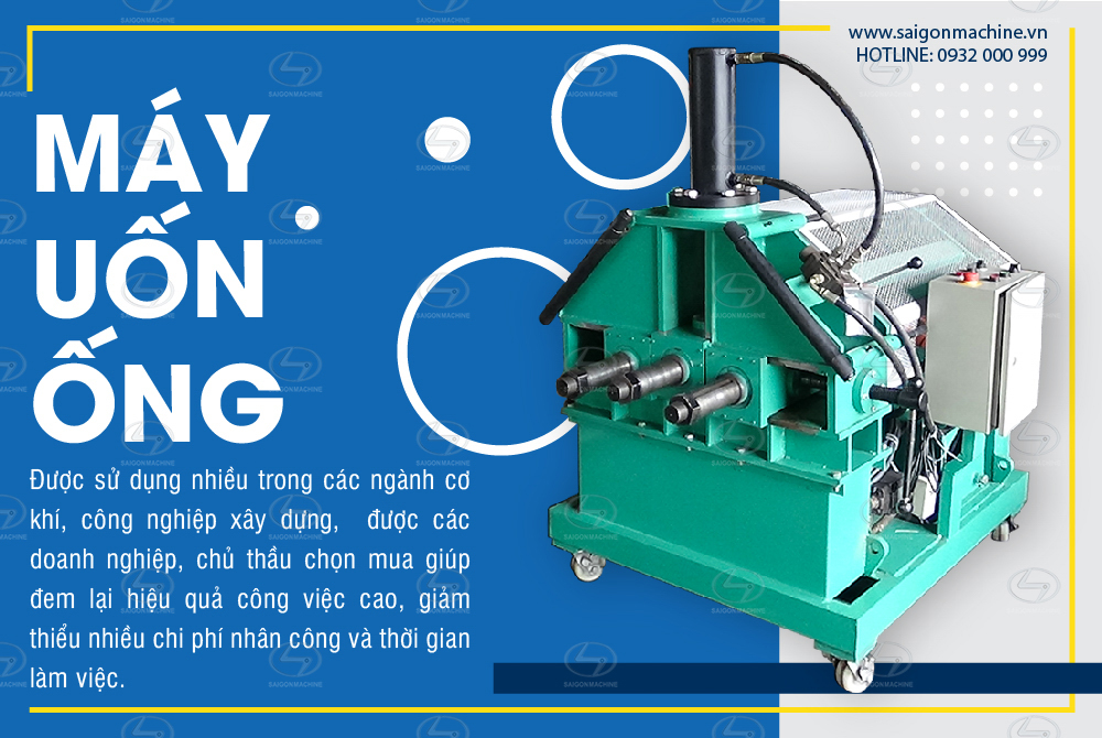 Saigon Machine - SGM xin hân hạnh giới thiệu dòng sản phẩm: Máy uốn ống - Trung. Với 3 dòng máy: Nhỏ - Trung - Lớn, trong từng dòng máy sẽ có các quy cách lô uốn ống khác nhau để phù hợp với nhu cầu của khách hàng. Là một trong những loại máy móc được ứng dụng nhiều trong các ngành cơ khí, công nghiệp xây dựng