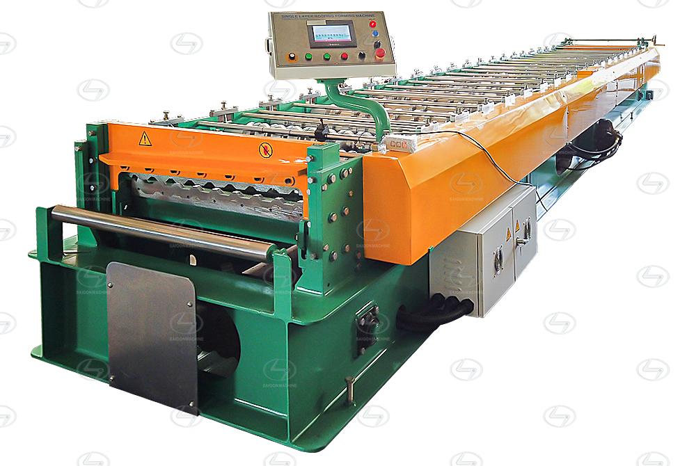 Single layer - Roll forming machine - Ribs roof trapezoidal - Indonesia