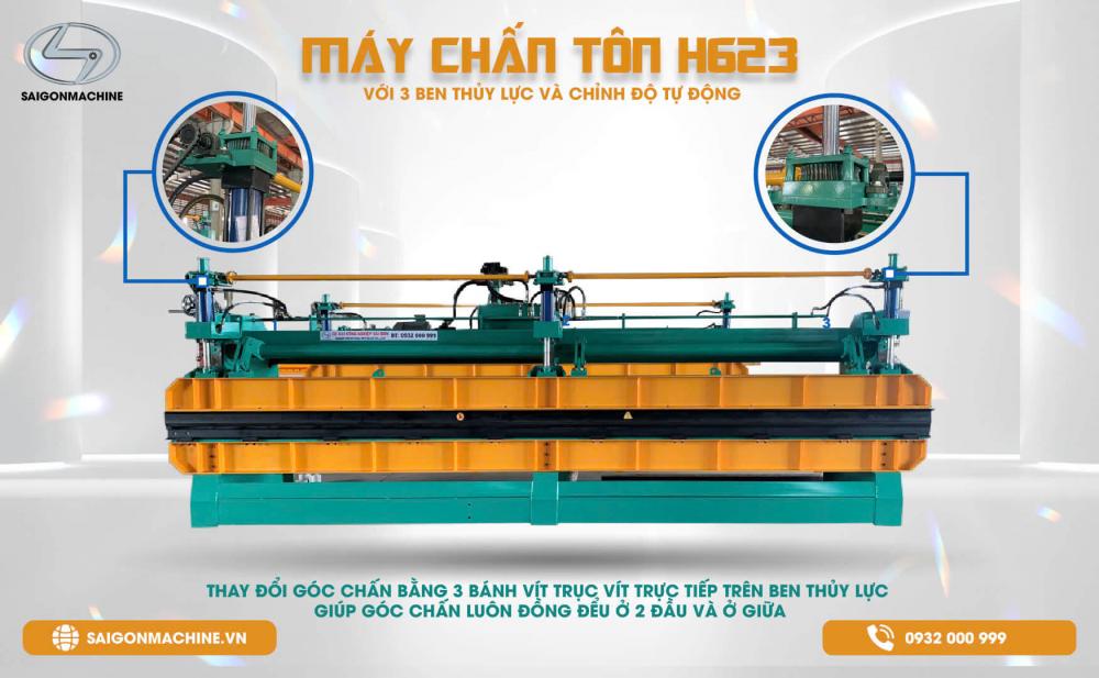 Máy chấn tôn - Có chỉnh độ - 6.1M - H623