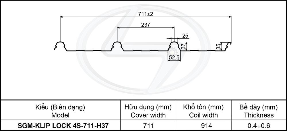Máy cán tôn 1 tầng - Kliplok | Kliplock - HD970, bước phát triển mới của ngành tôn lợp mái không vít, sóng tôn có ngàm sâu nhất nên tăng độ bám vào đa