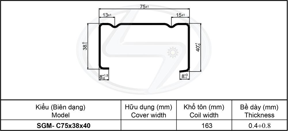 Máy cán khung nhà nhẹ - Indo - C75 | C80