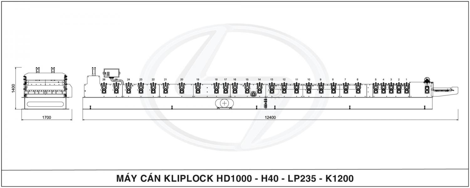 Máy cán tôn 1 tầng - Kliplok | Kliplock - HD1000