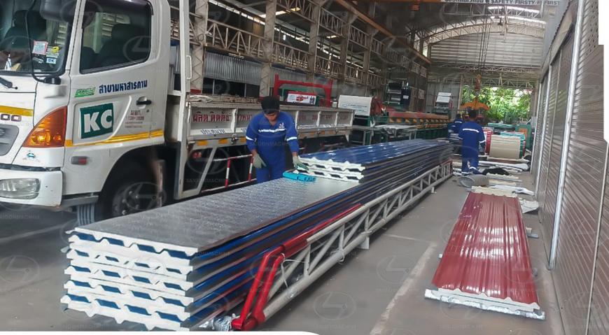 Máy cán tôn xốp PU, máy cán tôn pu, pu forming, pu roll forming machine, tôn pu cách nhiệt, saigonmachine, sgm, cơ khí công nghiệp sài gòn, saigon mac