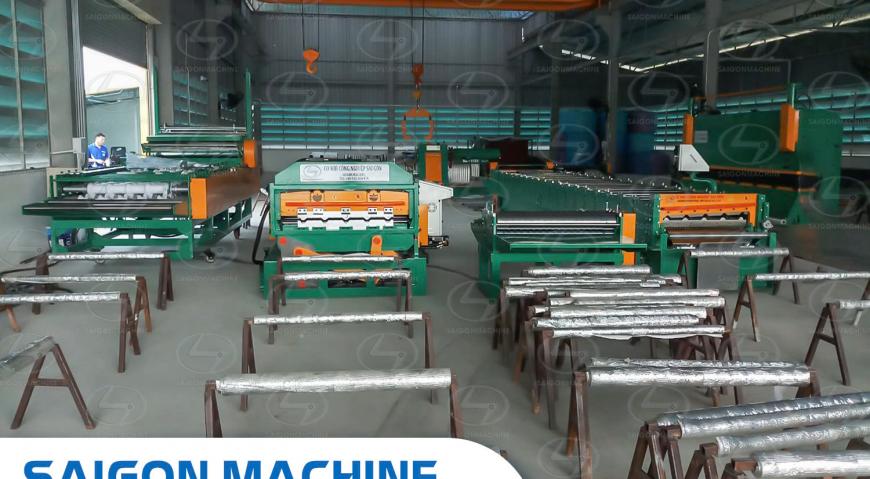 Saigon Machine, SGM, Saigonmachine, Co khi sai gon, Máy cán tôn 1 tầng, Máy dập vòm 1 tầng, Máy chấn H350, Máy cắt xẻ TĐ, Máy cán Z tại CÔNG TY KINGLU