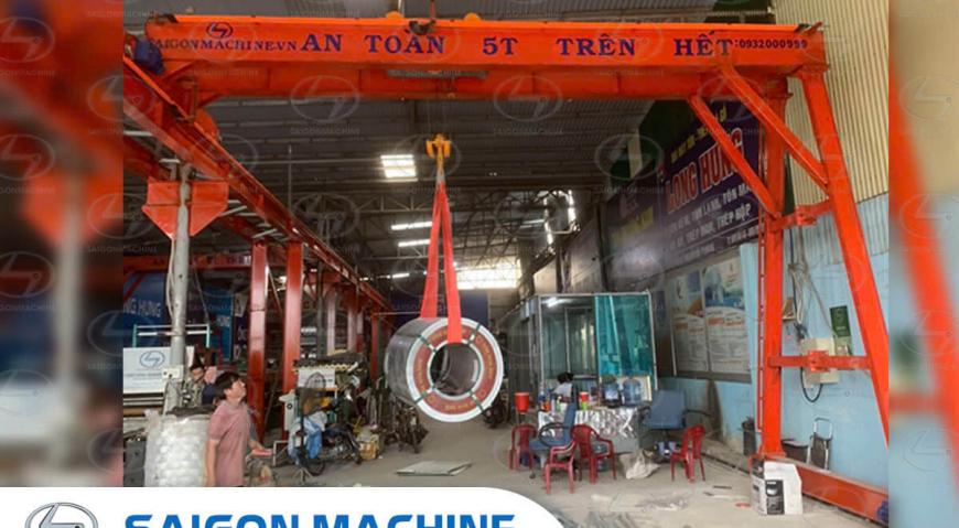 Saigon Machine, saigonmachine, co khi sai gon, cokhicongnghiepsaigon, sgm, cổng trục, palang, Lắp đặt và nghiệm thu Cổng trục - Palang 5 tấn tại xưởng