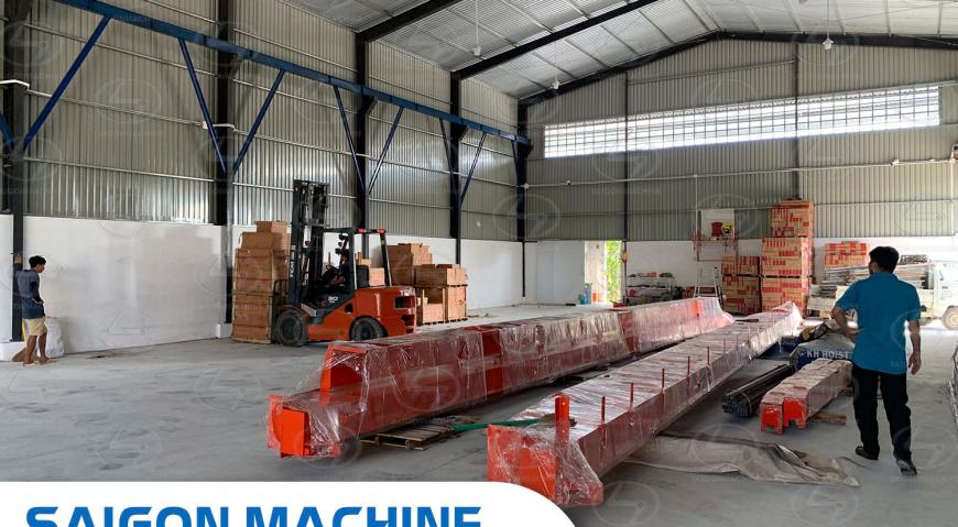 Saigon Machine, SGM, Cơ khí công nghiệp Sài Gòn, Cơ khí Sài Gòn, cokhisaigon, Máy cán tôn dập vòm 2 tầng, Máy chấn H23, Máy xả cuộn 6T, cầu trục dầm đ