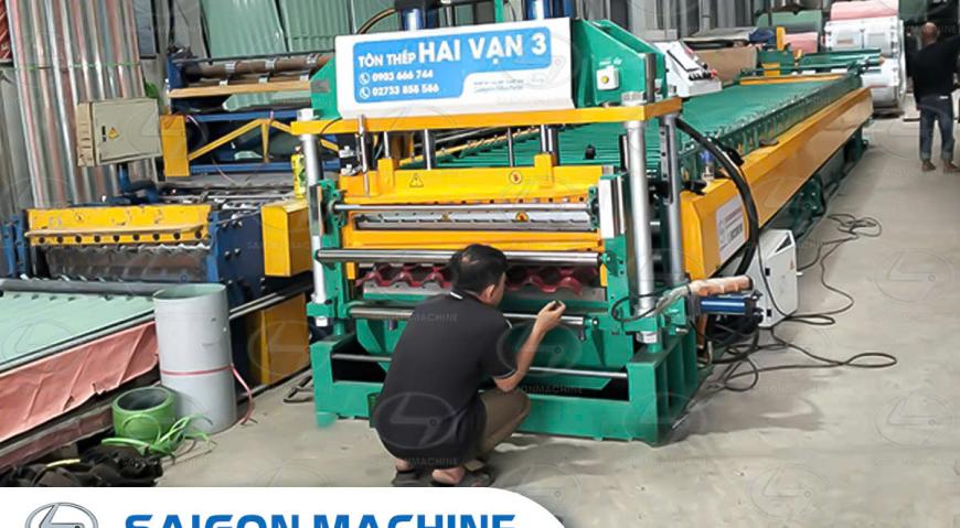 Saigon Machine, saigonmachine, SGM, Cokhisaigon, Co khi cong nghiep Sai Gon, Lắp đặt và nghiệm thu Máy cán tôn sóng ngói 2 tầng , Công ty TNHH thép Ha