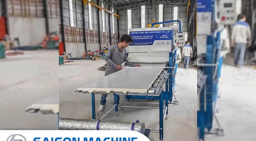 Saigon Machine, SGM, Dây chuyền PU, Tôn xốp PU, SGM, Cơ khí công nghiệp Sài Gòn, tôn PU, Empiresteel and Machinery Co.,ltd